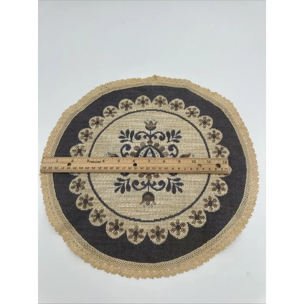 Vintage Austria Round Tapestry 100% Baumwolle 14” Diameter EUC
